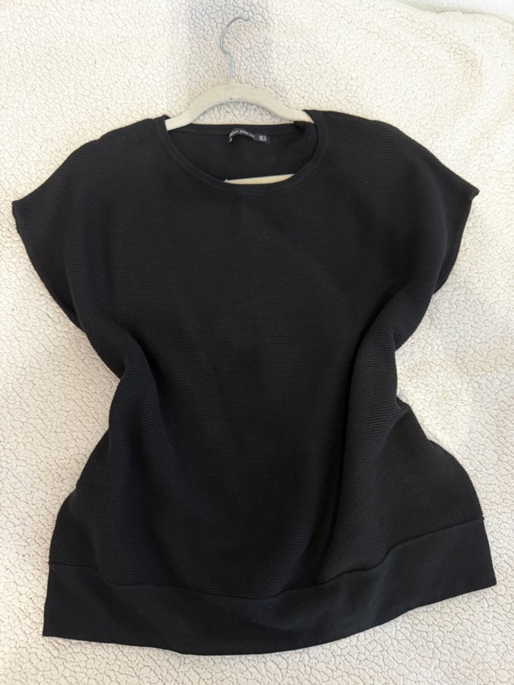 Zara Knit Top Ribbed Short-Sleeve  size S